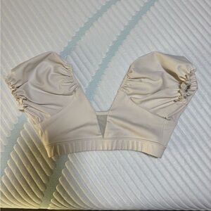 Cream Puff Sleeve Crop Top Tiger Friday